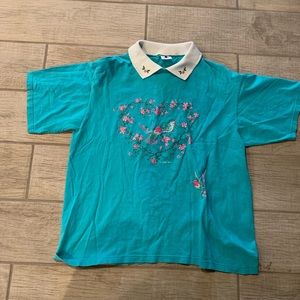 Large Vintage Hummingbird TShirt w/ Collar